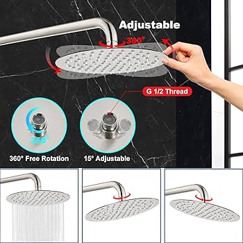 Midanya Round Rainfall Shower Head High Pressure Stainless